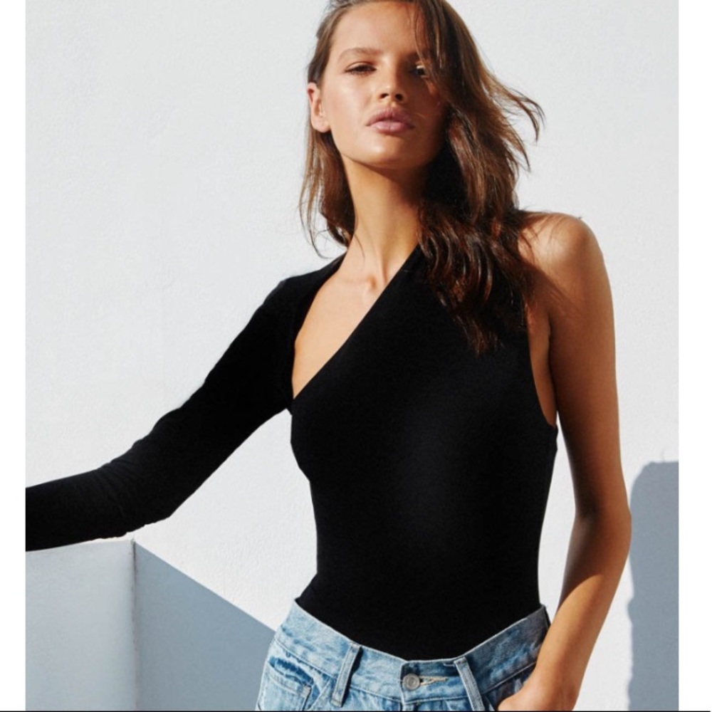 NEW SNDYS Dany One Sleeve Bodysuit Black Size M